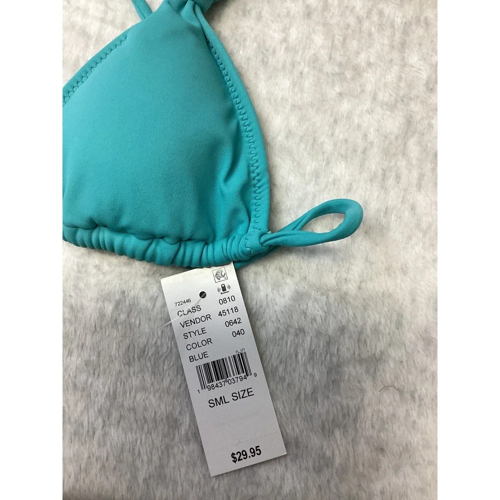 PacSun Eco Teal Blue Triangle Bikini Top Halter Swimwear Small NEW‎ 0642-040